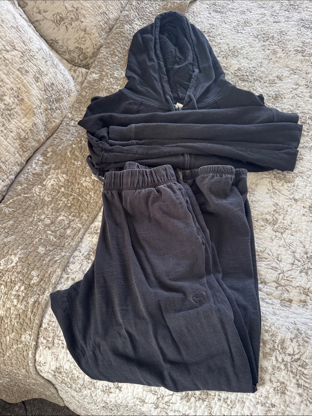 PINK Victoria's Secret Black Hoodie and Joggers Set